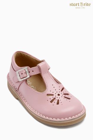 Pink Start-Rite First Walking Leather Tea Party Shoe